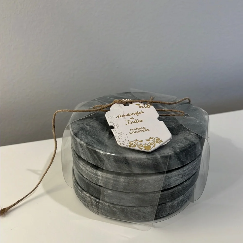 Gray Marble Coasters Set NWT